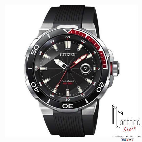 Orologio Citizen Sport Eco-Drive Uomo cinturino in gomma/quadrante nero