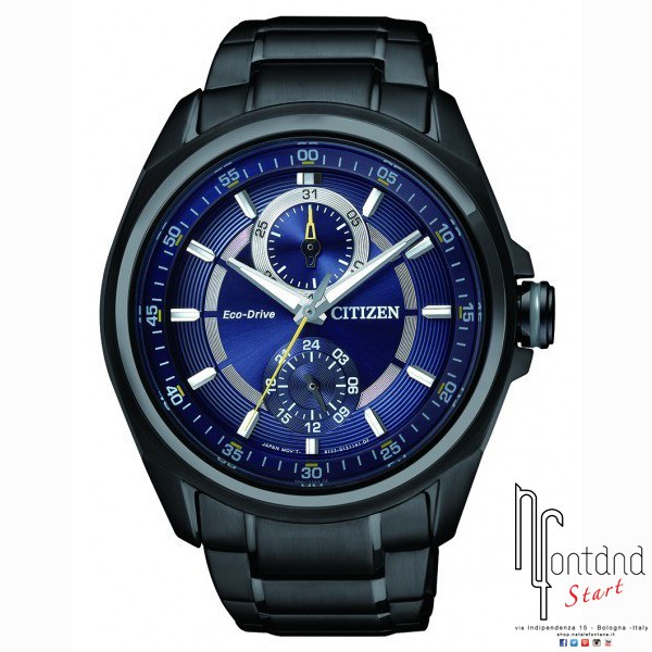 Orologio Citizen Uomo Eco-Drive Sport Multifunzione total black/quadrante blu
