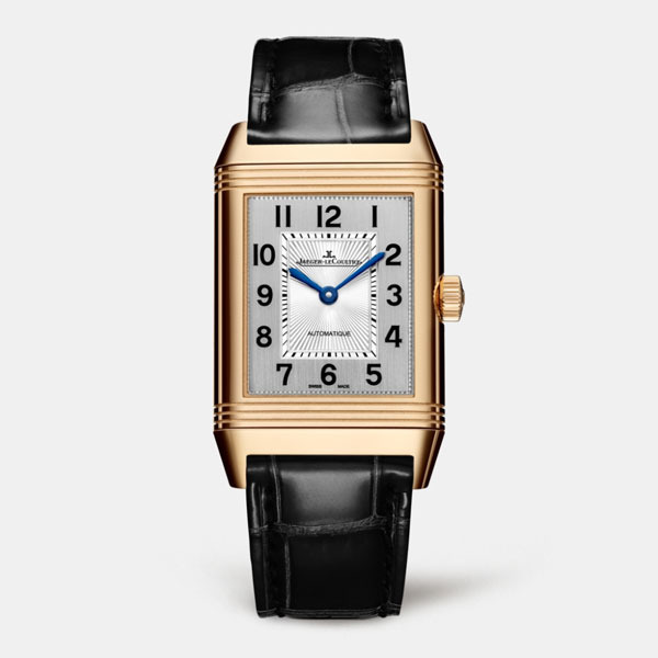 Orologio Jaeger Le-Coultre Reverso Classic Medium Duetto con doppio quadrante e cassa in oro rosa