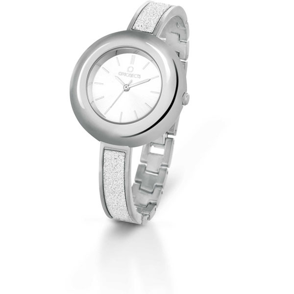 Orologio OPSOBJECTS collezione GLITTER LUX - cassa e cinturino in acciaio con glitter silver