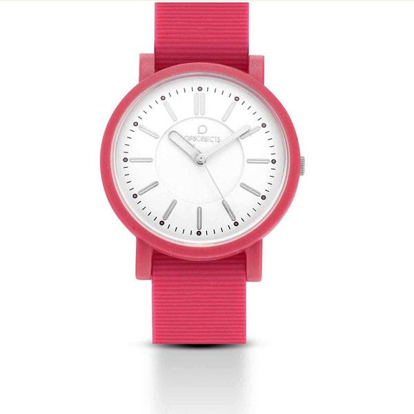 Orologio OPSOBJECTS collezione POSH - rosa lampone, indici a bastone - diametro 34 mm