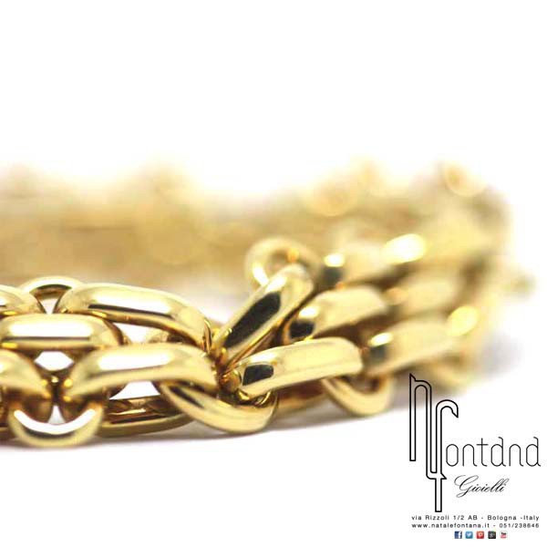 Pomellato - Bracciale in oro giallo con maglia a piccoli setti geometrici