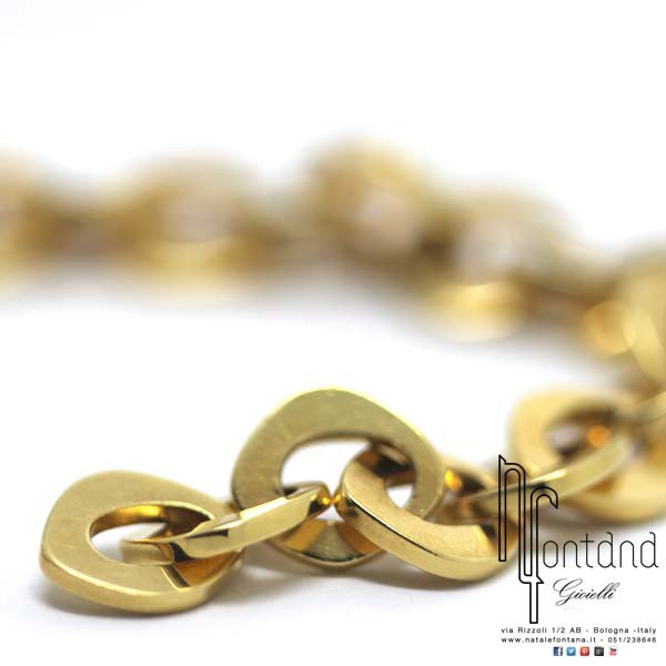 Pomellato - Bracciale in oro giallo con maglia sagomata piatta