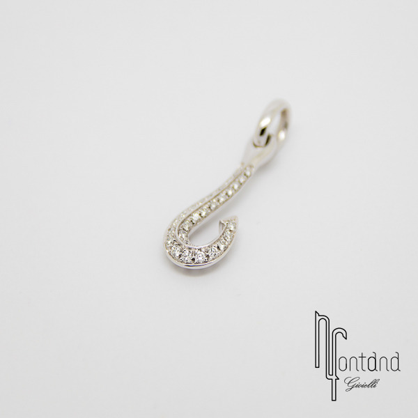 Pomellato - Ciondolo collezione AMO in oro bianco lucido con diamanti