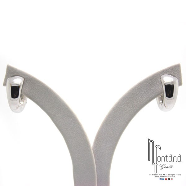 Pomellato - Orecchini  Anella bombata in oro bianco - misura piccola 