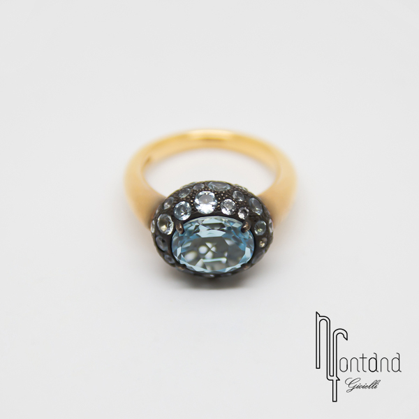 Pomellato - Anello collezione TABOU in oro rosa 18kt con topazi