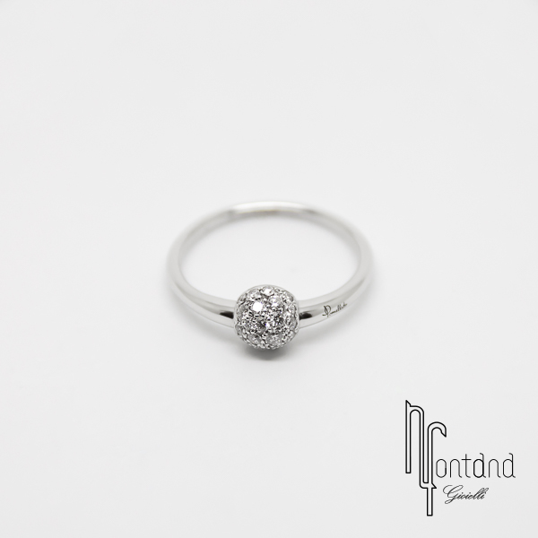 Pomellato - Anello collezione M'AMA NON M'AMA in oro bianco 18kt con diamanti