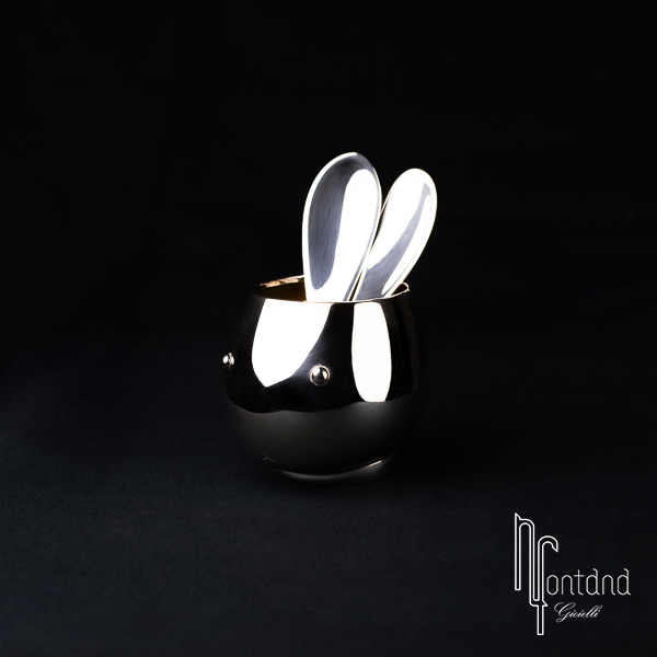 Pomellato Argenti - Set bambino in argento a forma di coniglio