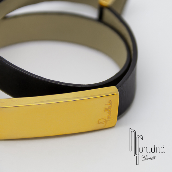 Pomellato - Bracciale collezione VINTAGE in pelle e oro giallo 18kt