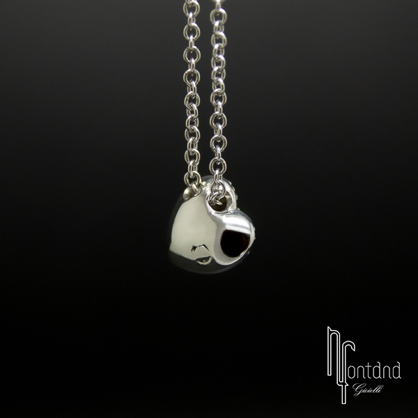 Pomellato - Collana collezione SCHEGGE in oro bianco 18kt con diamanti e zaffiri