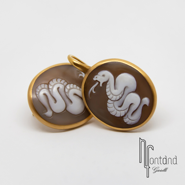 Pomellato - Orecchini collezione EVA in oro rosa 18kt con cammeo