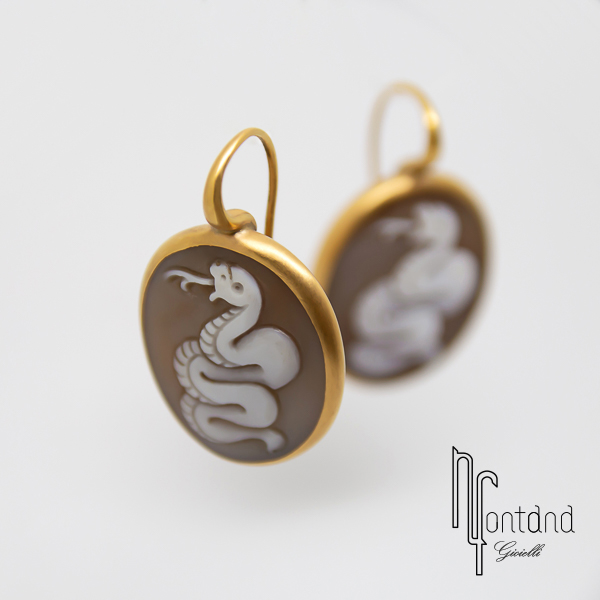 Pomellato - Orecchini collezione EVA in oro rosa 18kt con cammeo