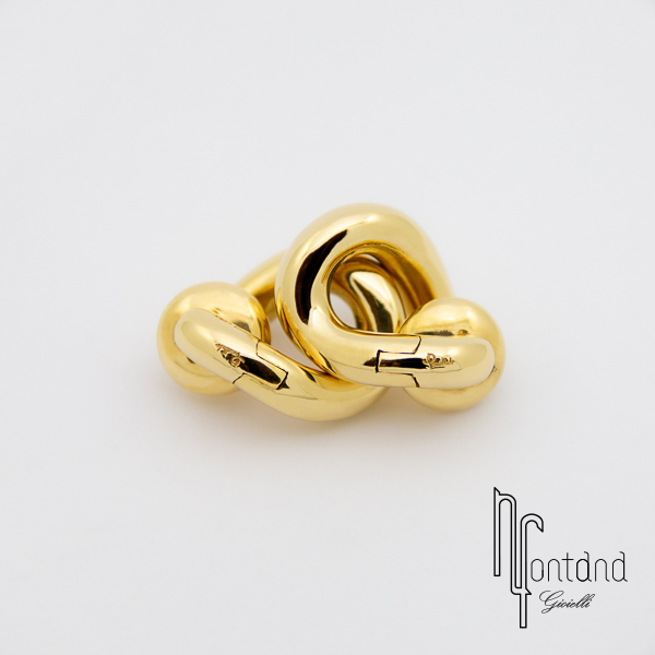 Pomellato - Orecchini a maglia groumette in oro giallo 18kt