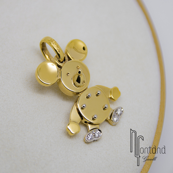Pomellato - Ciondolo collezione ANIMALI SNODATI topo medio in oro giallo 18kt con brillanti