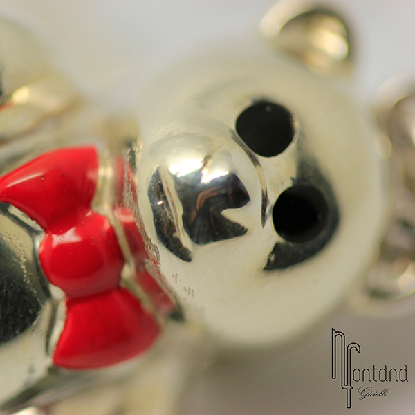 Portachiavi in argento e smalto Orsetto