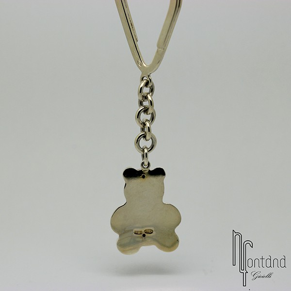 Portachiavi in argento e smalto Orsetto