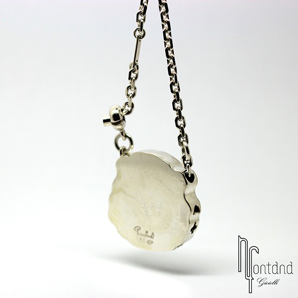 Portachiavi Orsetto in argento con catena in argento