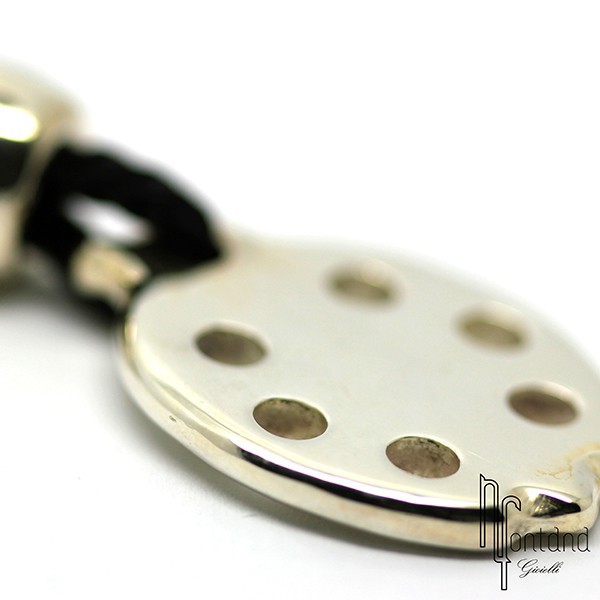 Portachiavi Tavolozza in argento con laccio in cotone