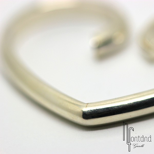 Moschettone a cuore in argento per chiavi