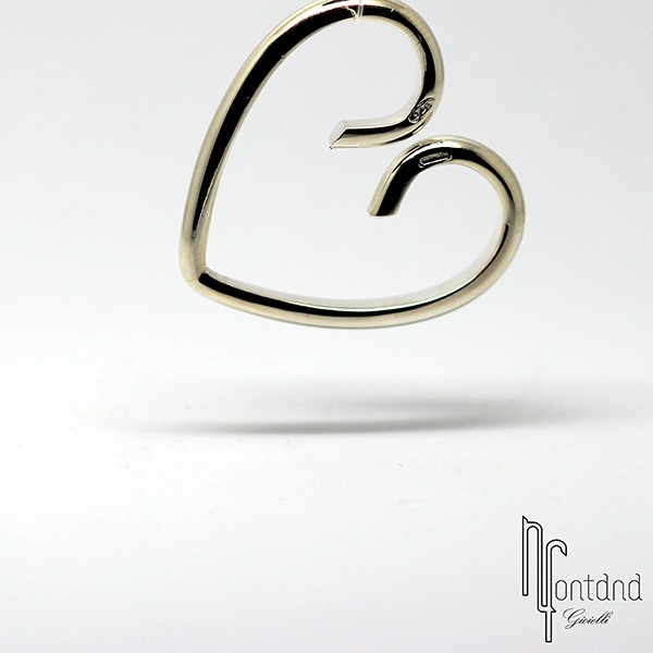 Moschettone a cuore piccolo in argento per chiavi