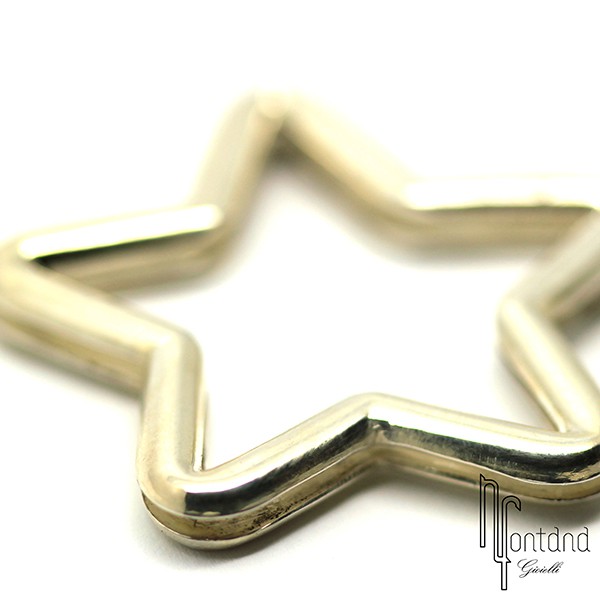 Moschettone a stella in argento per chiavi