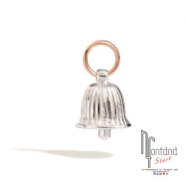 Queriot Fortunella a righe verticali in argento e oro rosa 9kt