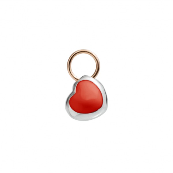 Queriot micro ciondolo Cuore Smalto rosso in argento