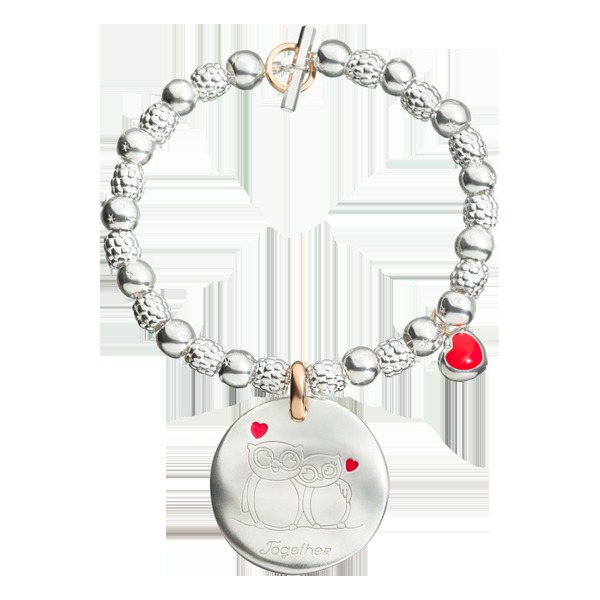 Queriot micro ciondolo Cuore Smalto rosso in argento