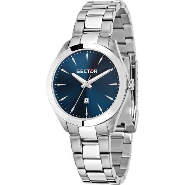 Sector Orologio Lady in acciaio con quadrante blu e datario a ore sei