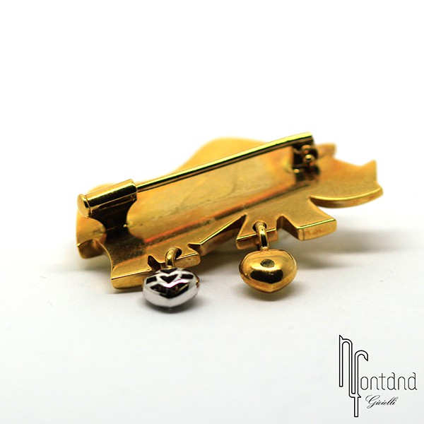 Pasquale Bruni - Spilla Rinoceronte in oro giallo e brillanti