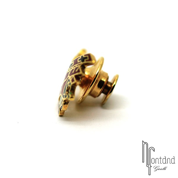 Giovepluvio - Spillino Aeroplano in oro giallo, smalto e brillante