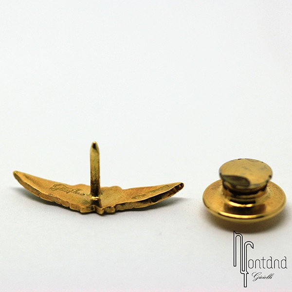 Giovepluvio - Spillino Stemma dell'aviazione in oro giallo e smalto