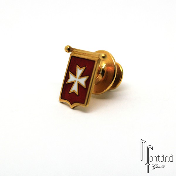 Giovepluvio - Spillino Stendardo in oro giallo e smalto