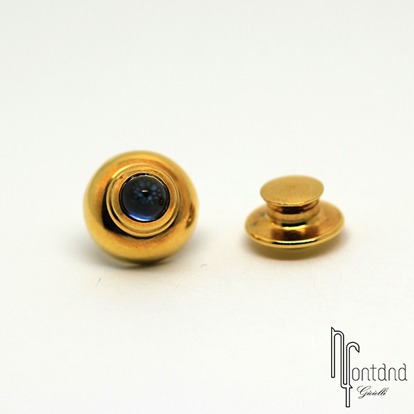 Pasquale Bruni - Spillino Bottone in oro giallo e topazio azzurro