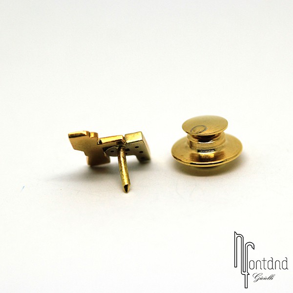 Giovepluvio - Spillino Lettera P in oro giallo, smalto e brillanti