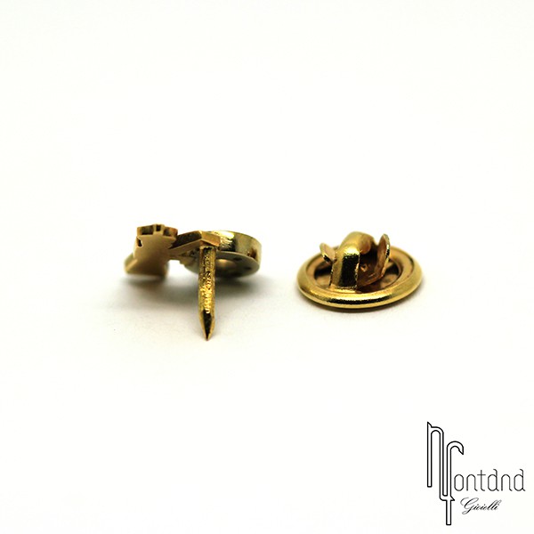 Giovepluvio - Spillino Lettera O in oro giallo, smalto e brillanti